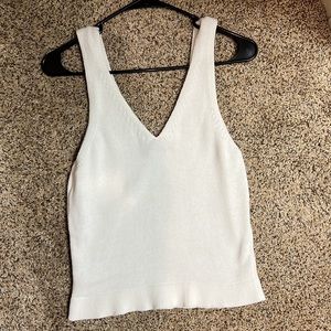 Pampelone small v neck white knit top